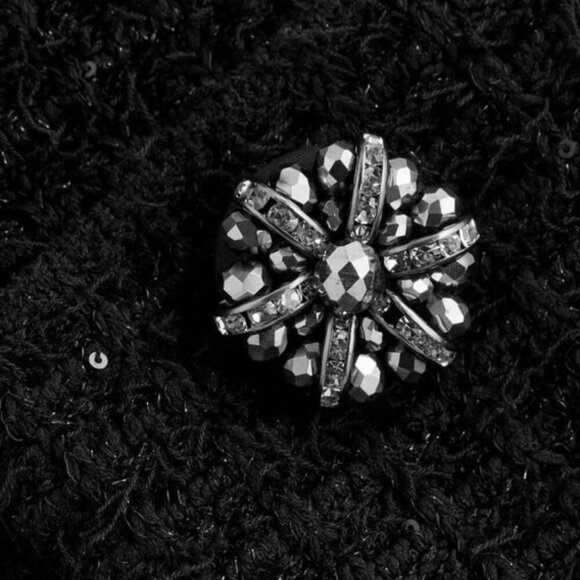 Self-Portrait Black Tweed Metallic Mini Skirt NWT Size L - Picture 5 of 5